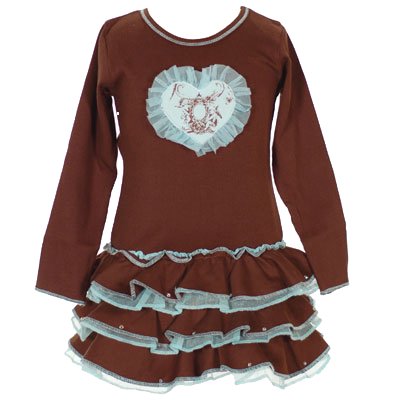 Designer Clothes Girls on Couture Designer Clothing Toddler Baby Girl Clothes Brown Dress 2t 6x