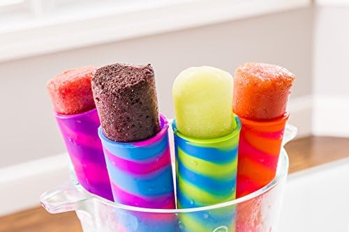 Yumware Silicone Ice Pop Molds, Great Fun For The Whole Family, Delightfully Colorful Swirl Design (Set of 6)