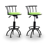 2 24"-29" Glitter Green Seat Black Adjustable Specialty / Custom Barstools  ....