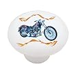 Flame Chopper Bike Decorative High Gloss Ceramic Drawer Knob