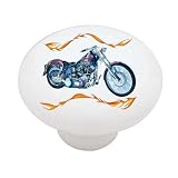 Flame Chopper Bike Decorative High Gloss Ceramic Drawer Knob