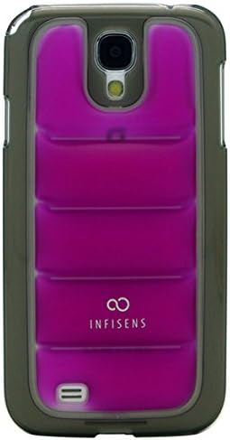 S4 Case, Samsung Galaxy S4 Aqua Soft Bubble Jelly Smartphone Carrying Case, Clear E300, E330 Mobile Cover With Anti-Shock (Purple + Black Bumper)