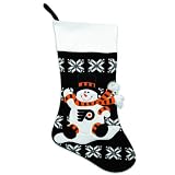24" NHL Philadelphia Flyers Knit Snowman & Snowflake Christmas Stocking