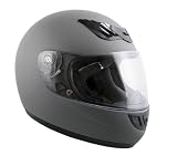 Advanced Hawk Vented Matte Grey Full Face Motorcycle Helmet