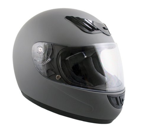 Advanced Hawk Vented Matte Grey Full Face Motorcycle Helmet - Size : XL