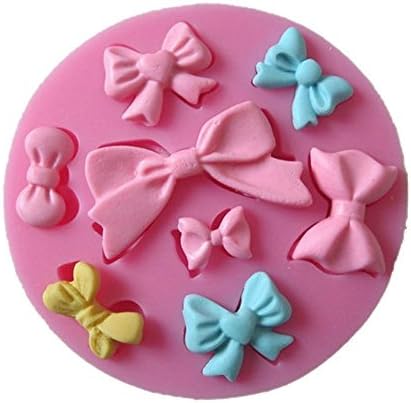 Wocuz W0193 8 Mini Bows Silicone Mould Fondant Sugar Bow Craft Molds DIY Cake Decorating