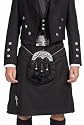 Mens Black 8 yard Polyviscose Kilt