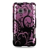 Black Floral Purple Protector Case for Samsung Galaxy Prevail M820