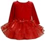 Bonnie Baby Red Stretch Velvet Bodice To Red Tulle Skirt, Red, 24 Months