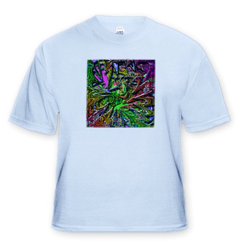 Neon Pink, Green, Yellow and Orange Lines Liquefied and Swirled in a Happy Layered Effect - Light Blue Infant Lap-Shoulder Tee (6M)