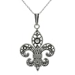 Sterling Silver Vintage Fleur de Lis Necklace
