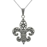 Sterling Silver Vintage Fleur de Lis Necklace