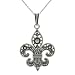 Sterling Silver Vintage Fleur de Lis Necklace