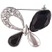 Jewelry : Black And Clear Rhinestone Butterfly Animal Pin Brooch