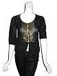 BETH BOWLEY Short Beaded Cardigan Top in Black