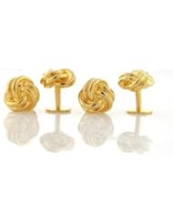 Bling Classic Gold Vermeil Single Woven Love Knot Shirt Studs Set