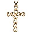 14K Yellow Gold Cross Pendant - 30.00x21.00m