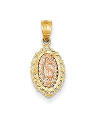 14k Two-tone Our Lady of Guadalupe Pendant