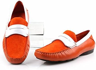 Santimon-Men Male Comfortable Soft Genuine Leather Backless Slippers Leisure Slip-on loafters Slippers Shoes-Orange-40