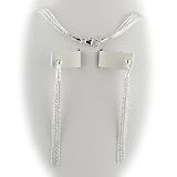 Sterling Silver Multi-Strand Diamond Cut Chain Bracelet & Tassel Earrings Set