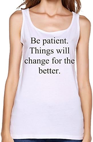 White Retro Colleges Juniors Woman Be Patient Black Vest Mens