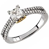 Two Tone Chic Diamond Ladies Engagement Ring (Center stone is not included)