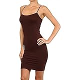 Yelete Nylon Seamless Long Cami Slip Dress (One Size)