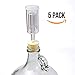 (5 Pack) Three-Piece Airlock and Drilled #6 Stopper Fermentation Beer Making Wine Making Kombucha Fits Gallon Jugs (5)