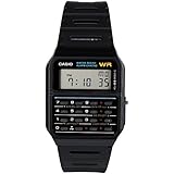 Casio Unisex Quartz Watch with Grey Dial Digital Display and Black Resin Strap CA-53W-1ER