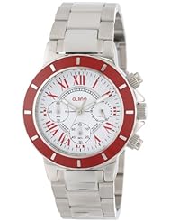 a_line Womens 80015-22-RD Marina Chronograph White Textured Dial Stainless Steel Watch