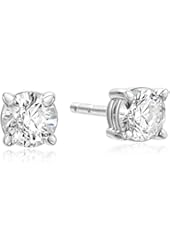 14k White Gold Round Cut Diamond Stud Earrings (1/3 cttw, K-L Color, I2-I3 Clarity)