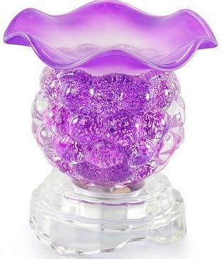 Kaew Kalaya Luxury Aromatherapy Oils Lamp Electric Fragrance Oil Warmer, Essential Oil Burner 35 Watt Halogen Bulb &amp; Touch Dimmer Switch for Room Decoration &amp; Relaxation The Ball Model Purple 1 Pcs