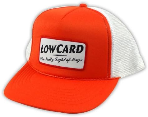 LOWCARD NATTY LOGO PATCH MESH TRUCKER Adjustable Snapback HAT Orange/White