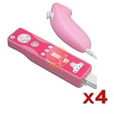 Pink Skin Cover For Nintendo Wii Remote + Nunchuck, 4 Pack