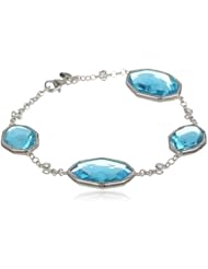 Sterling Silver Glass, Cubic Zirconia Bracelet