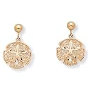 10k Gold Sand Dollar Earrings