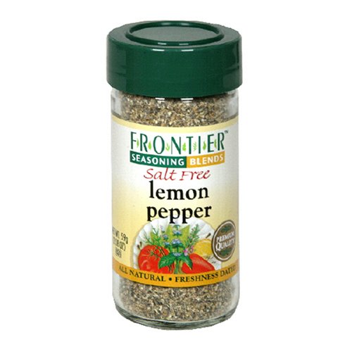 Frontier Salt-Free Seasoning Blends, Lemon Pepper, 2.08-Ounce Bottle (Pack of 4) by Frontier