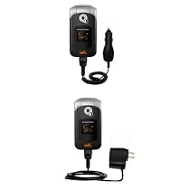Essential Kit for the Sony Ericsson w300c - includes Car and Wall Charger with Rapid Charge Technology - Gomadic Brand w/ TipExchange Technology