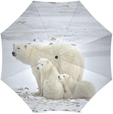 Mother/Father Gift Polar Bear Family Compact Travel Windproof Rainproof Umbrella