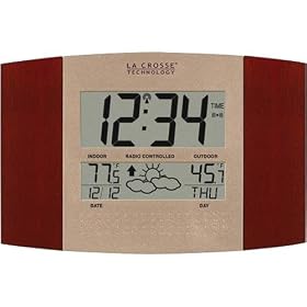 La Crosse Technology WS-8157U-CH-IT Atomic Wall Clock with Indoor and Outdoor Temperature and Forecast