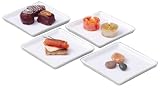 BIA Cordon Bleu 4-Piece Square Plate Set in Gift Box, White
