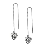 Sterling Silver Triquetra Threader Earrings
