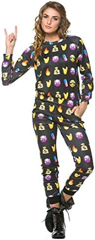 Bad GIrl Emoji Printed Long Sleeve Sweater in Black