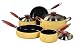 NapaStyle Porcelain Nonstick Aluminum 8-Piece Cookware Set Mustard