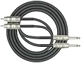 Kirlin Cable AP-403PR-06/BK - 6 Feet - Dual RCA to Dual 1/4-Inch Patch Cable