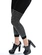 Unique Knit Footless Tights 2 Color Options Black with Gold Strips or Multi Colored Strips