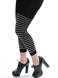 Unique Knit Footless Tights 2 Color Options Black with Gold Strips or Multi Colored Strips