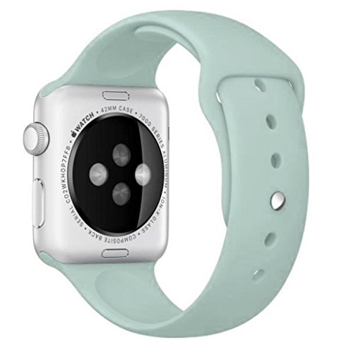 Apple Watch Band, Perman Sports Comfort Smooth Silicone Smart Watch Replacement Bracelet Strap Band Watchband for Apple Watch 38mm Sky Blue