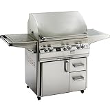Fire Magic Gas Grills Echelon E660s All Infrared Natural Gas Grill With Single Side Burner & Power Hood On Cart
