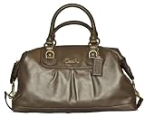Authentic Coach Leather Ashley Large Satchel Handbag 15447 Steel
